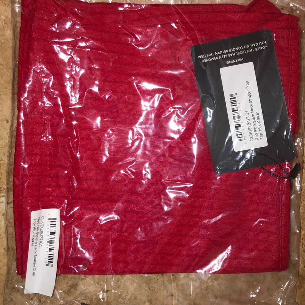 Wine red crop strappy top